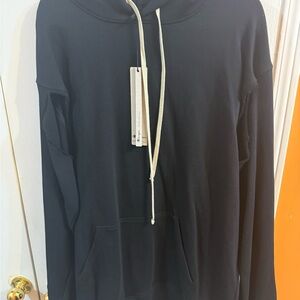 BNWT Authentic Rick Owens X Champion Black Hoodie with Cream Drawstrings Onesize